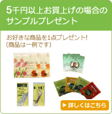 5千円以上お買い上げの場合のサンプルプレゼント