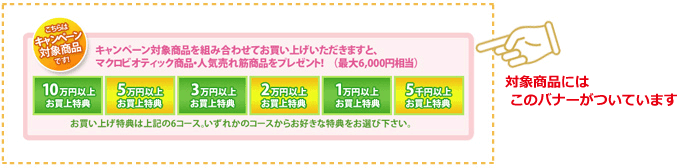 対象商品にはこのバナーがついています