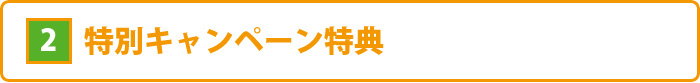 2、特別キャンペーン特典